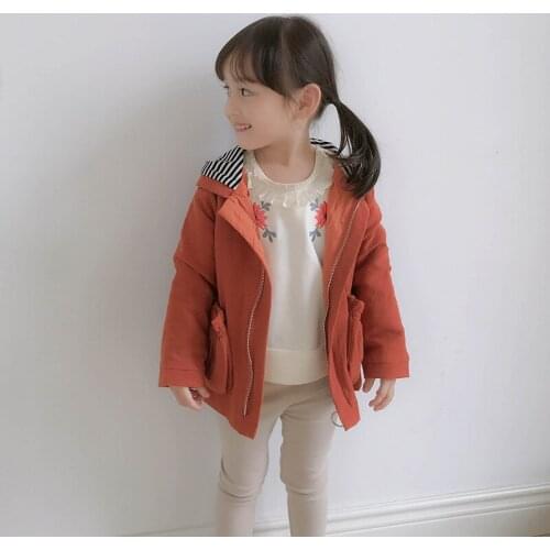 Baby Girls Spring Autumn Jacket Kids Windproof Outdoor Pocket Coat School Kids zipper Hoody Clothes Korea Children Garment
