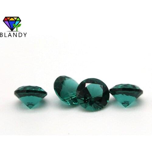 Wax Casting 5A 1000pcs 0.8-3.0mm Round Machine Cut Emeral Green Nano Stone Synthetic Gems For Jewelry
