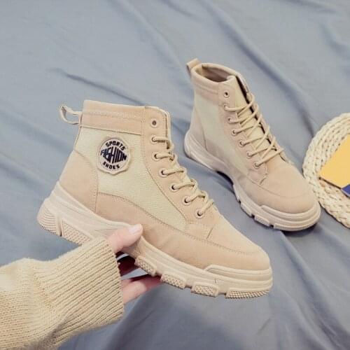 Autumn Women Boots 2020 New Fashion Solid Lace-up Casual Shoes Ankle booties Botas Mujer Invierno zapatos de mujer W20-88