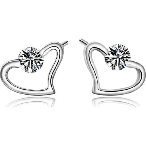 Silver Plated Crystal Earrings Womens Wild Fashion Jewelry Retro Cute Super Flash 2018 New Jewelery Cheap Marketing