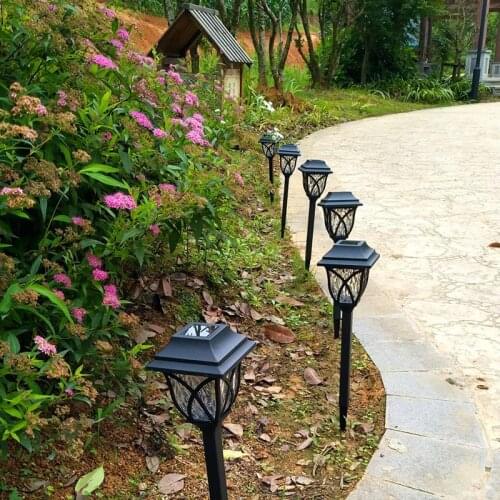 2Pcs LED Solar Lawn Light Garden Pathway Outdoor Landscape Lighting