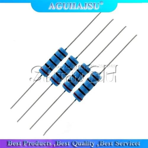 20pcs 3W Metal film resistor 1% 1R ~ 1M 1R 4.7R 10R 22R 33R 47R 1K 4.7K 10K 100K 1 4.7 10 22 33 47 4K7 ohm resistance