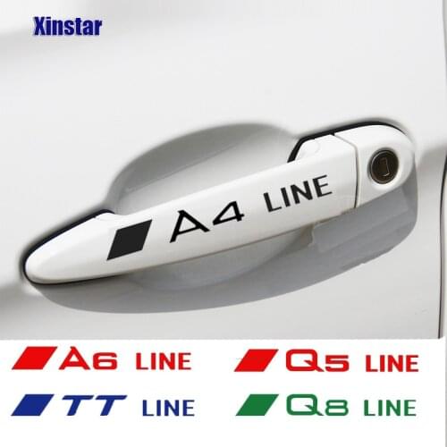 4pcs Car Door Handle Sticker For Audi Sline A3 A4 A5 A6 A7 A8 TT Q3 Q5 Q7 S3 S4 S5 S6 B8