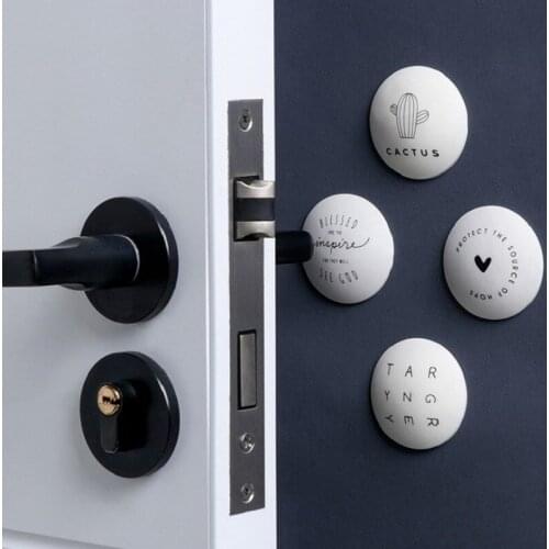 4Pcs/set Self Adhesive Door Stopper Rubber Round Wall Protector Sticker Door Handle Silicone Bumper Guard Stopper Party Favors