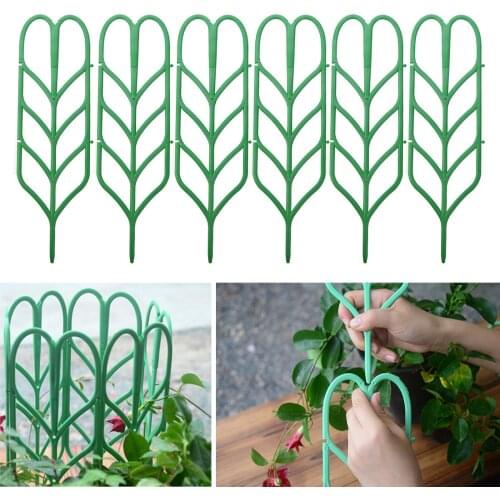 6pcs Plant Trellis Rack Lattices-plant Climbing Holder Plastic Indoor Outdoor Gardening Heart-shaped Support Frame