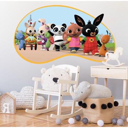 B _ CP0009-1 Sula Flop Pando fabric effect Bing Cartoon wall stickers kids bedroom decoration child-60x35 cm