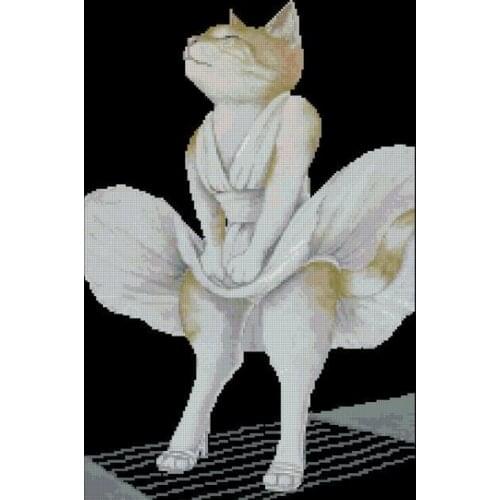 Free delivery top quality lovely counted cross stitch kit ballet ballerina cat kitty dancer, sexy cat kitty