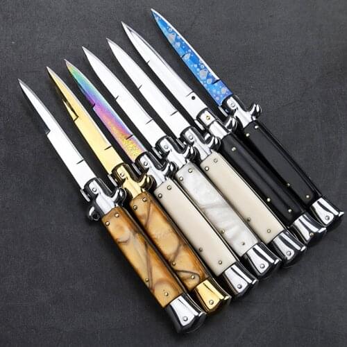 Damascus Pocket Folding Knife Outdoor Hunting Knives Survival Tactical Knife 440C Blade Aluminum Handle Camping Rescue Knife EDC