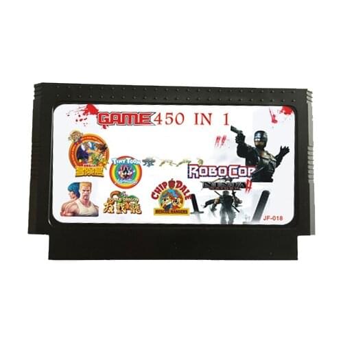 450 in 1 60 Pins Game Cartridge for 8 Bit Game Console with NijiaTurtle, DK 1/2/3/JR, Bomber Man, MortalKombat 4, etc