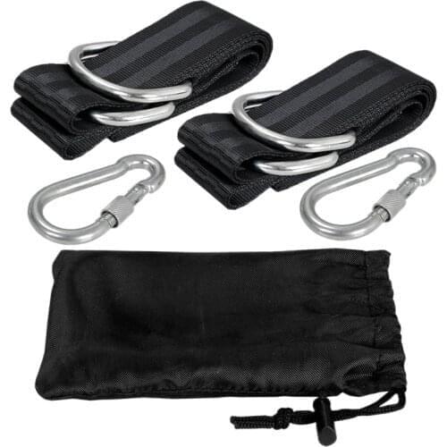 Tree Swing Straps Kit Hanging Straps Hammock Tree Swing 5Ft With 2 Heavy Duty Carabiner Hooks
