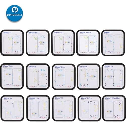 15 in 1 Magnetic Screw Keeper Screw Chart Mat For iPhone 6 6S 6P 7 7P 8 8P X Xs XR Xs Max 11 Pro Max Teardown Repair Guide Pad