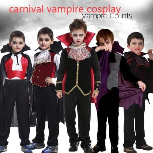 Toddler anime vampire queen fancy dress Costumes halloween costumes for boys girls kids vampire Carnival Party Cosplay fantasia