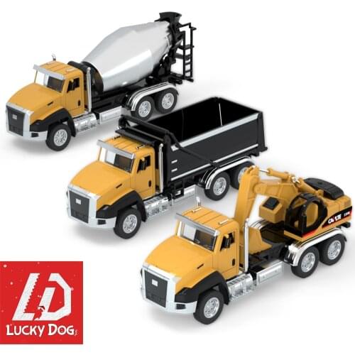 Metal Pull Back Cars Diecast Engineering Vehicle Excavator Dump Truck Toys for Children Boy