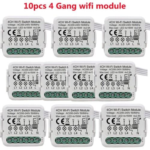 Tuya Wifi Switch Module 4 Gang Modification Module Device Timing AP/Voice Control for Alexa Google Home Need Used with Gateway