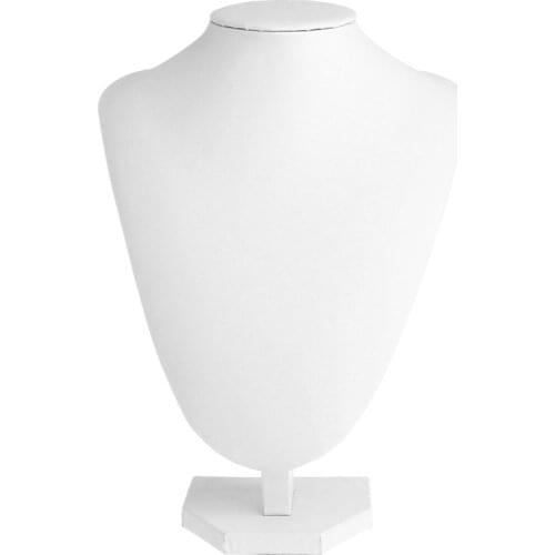 NEW Faux Leather Mannequin Necklace Pendant Jewelry Bust Neck Display Stand Holder