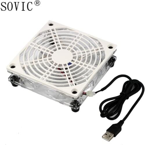 New USB 5V 120mm Led Cooling Fan Wifi Router Holder Cooler TV set-top Box Support heatsink Fan for Computer/pc Pet Box radiator