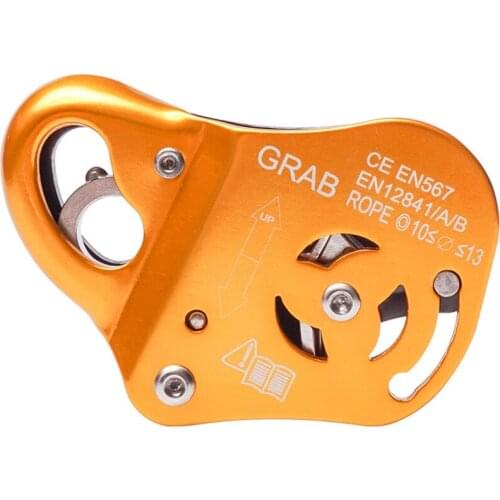 CAMNAL Climbing Equipment Descender Gear Stop Descender for 10-13mm Rope Clamp Grab Rescue Rappel Ring Climbing Safety Equipment