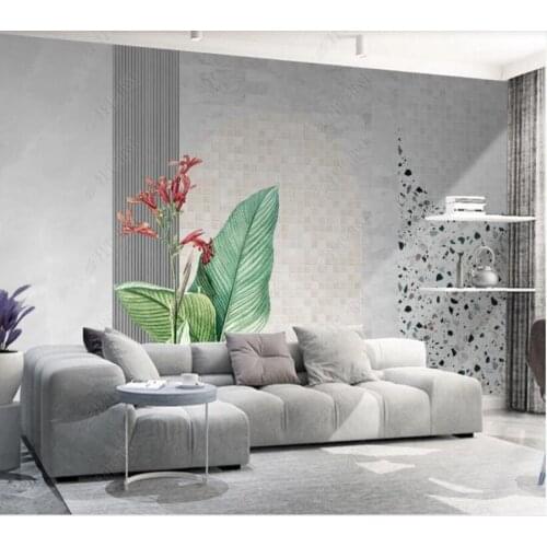 Papel de parede minimalist light luxury high-end tiles trend mosaic marble 3d wallpaper children bedroom wall papers home decor