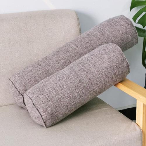 Thick Cotton Linen Cylindrical Clamp Legs Solid Color Linen Multifunctional Lumbar Pillow Semicircle Pillow
