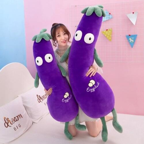 70/90/110cm Cute Eggplant Plush Toys Stuffed Soft Plant Vegetable Pillow Cushion for Children Kids Birthday Gift Home Decor