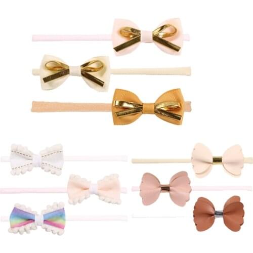 9 PCS Big Bows Baby Headbands Hairbands Hair Bows Elastics For Baby Girls Newborn Infant Toddler Child Hair Accessories