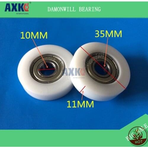 Rubber wheel 10*35*11 POM polyurethane wheel 6000 POM 4PCS rubberized bearing wheel nylon wheel bearing pulley roller