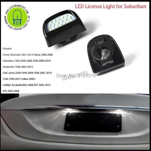 2PCS x dahosun LED License Lamp for Chevy Silverado Tahoe Suburban Avalanche GMC Cadillac Escalade ESV