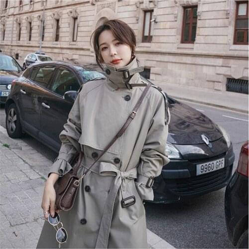 Женские двубортные тренчи TOPINEUP China At AliExpress