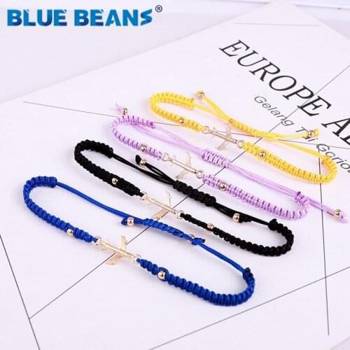 Bohemia Women Bracelets Braided Rope Aircraft Adjustable Slipknot Rope Bracelet Red Handmade Jewelry Friendship Charm Bracelete