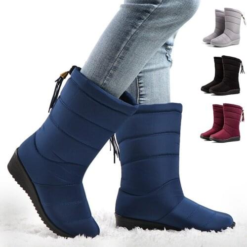 Women Boots 2022 Fashion Waterproof Snow Boots For Winter Shoes Women Casual Lightweight Mid-calf Botas Mujer Warm Winter Boots