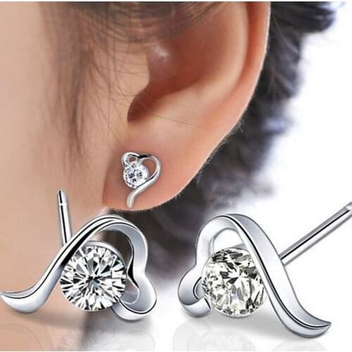S925 Tremella Earrings Female Korean Ladies Zircon Earrings Love Diamond High-end Jewelry Earrings Star Earrings Earring