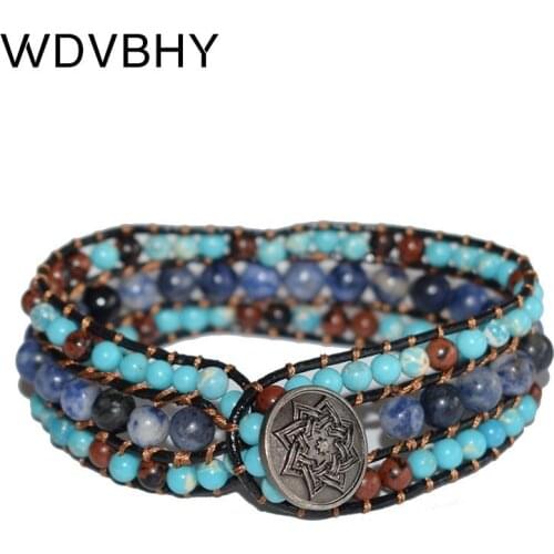 Natural Stone Bohemian Bracelet Femme Jewelry Crystal Beads Handmade Friendship Braided For Women Bead Charms Weave Rope