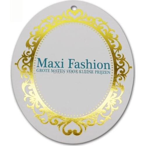 Golden stamping hang tag/clothing customized tag/clothing labels/paper tag/shape cutting tags with embossed logo brand name logo