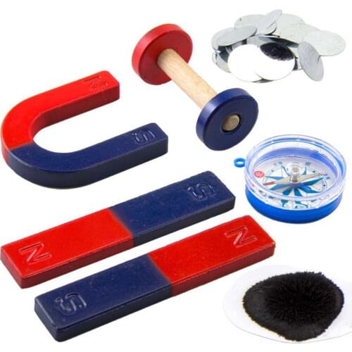 1 Set of Teaching Neodymium Magnet Educational Toy Spring Ring Magnetic Powder Iron Piece for Children Teaching Magnet