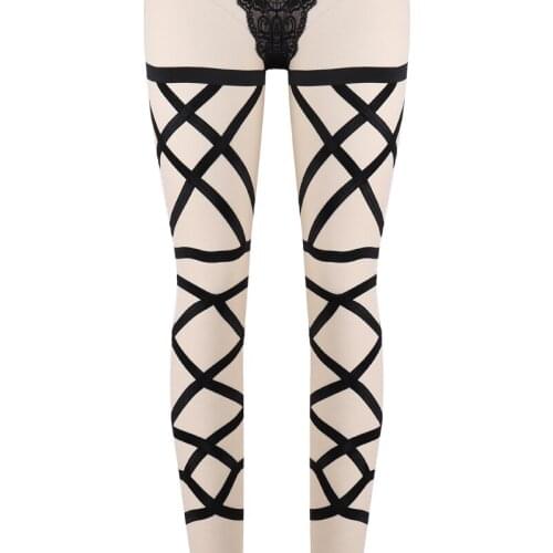 1 Pair Sexy Full Bondage Leg Garters Elastic Body Harness Harajuku Thigh Garters Belt Fetish Wear Bondage Harness Lingerie P0038