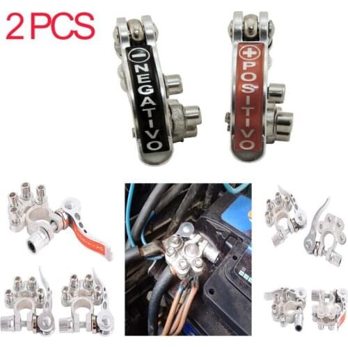 2PCS Car Battery Terminal Wire Cable Clamp Terminal Quick Disconnect Shut-Off Connectors For 12v 6v 24v Car Tractor Accessories