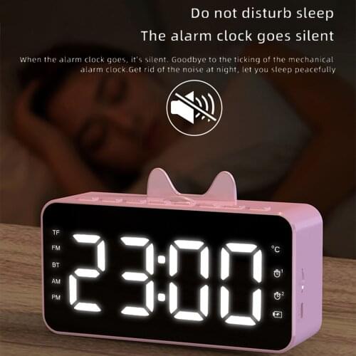 2021 Intelligent LED Multifunction Digital Clock Wireless Bluetooth Music Player USB Charging Snooze Alarm Clock Home Decor