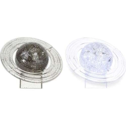 3D Crystal Saturn Planet Puzzle Home Table Decoration Intellective Learning Toy Y4UD