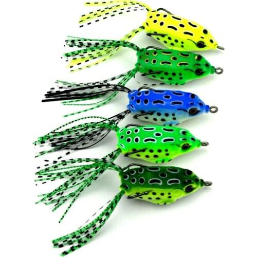 HENGJIA 5pcs 5.5cm 8.5g soft plastic frog fishing lures snakehead salmon pike catfish trout fishing baits pesca fishing tackles