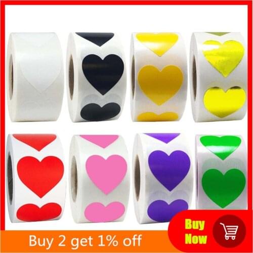 500pcs/roll Heart Shaped Love Seal Stickers Scrapbook Gift Packaging Birthday Party Supplies Stationery