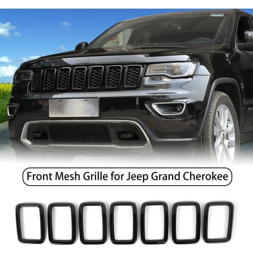 7pcs Front Grille Insert Ring Trim Cover for Jeep Grand Cherokee 2017 2018 2019