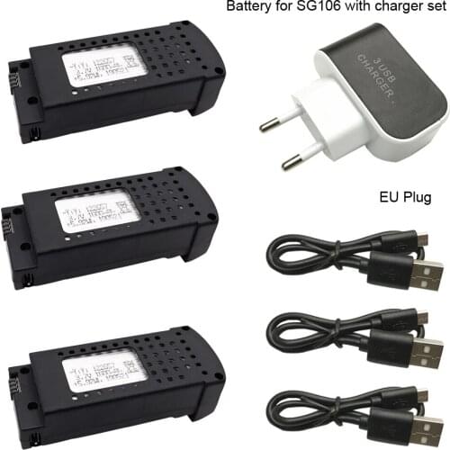 Battery for SG106 RC Quadcopter Spare Part with Charger set 3.7V 1600mah Lipo Battery USB Cable Set 3.7V battery for SG106