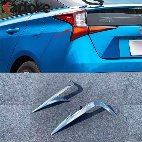 For Toyota Prius Hatchback 2019 2020 Car Body Detector ABS Chrome Tail Rear Light lamp strip Trim Lamp trim Frame Accessories