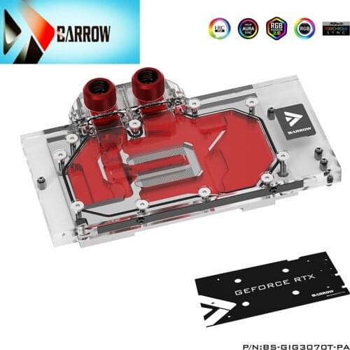 Barrow GPU Water Block per Gigabyte RTX 3070Ti GAMING OC 8G VGA Cooler Full Cover Watercooler,with back plate,// BS-GIG3070T-PA