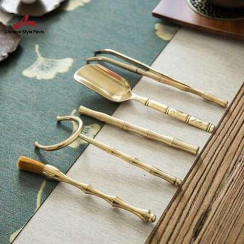 Tea Ceremony Six Gentleman Kung Fu Tea Have Parts A Complete Set Bamboo Tea Spoon Tea Ceremony Parts Kitchen Teaware Tool