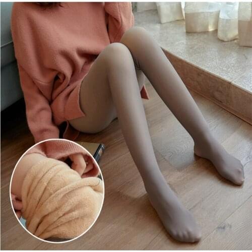 DOIAESKV 320g Winter Warm Women Tights Autumn Women Causal Solid Thick Pantyhose High Waist Female Stretchy Slim Nylon Tights