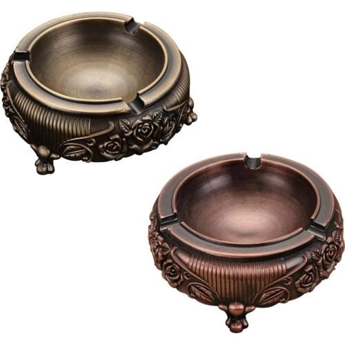 Vintage Ashtray With Embossed Flower For Outdoor & Indoor Use