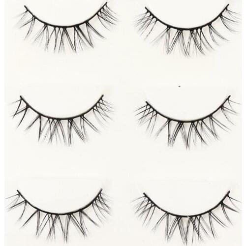 HBZGTLAD 3Pairs 3D Handmade Fake Eyelashes Natural Long Thick Daily Makeup Thick Cross Eyelashes Eye Lashes