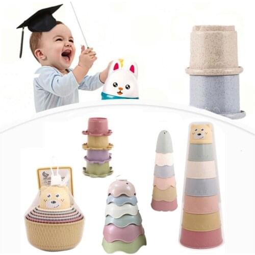 Baby Stacking Cup Toys Early Educational Intelligence Toy Folding Tower Toys Bath Toys Children Birthday Gift For Kids Child
