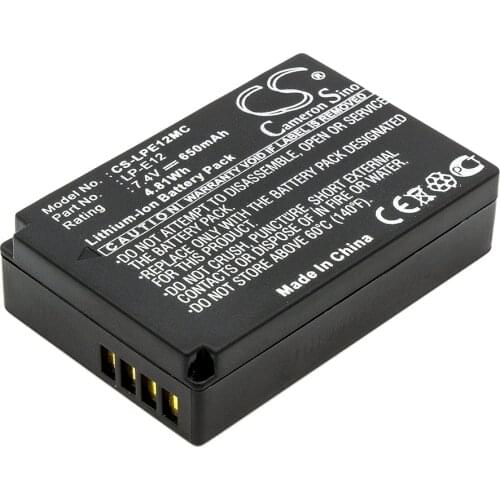 Cameron Sino Camera Replacement Li-ion Battery 650mAh For LP-E12 Eagle Eye EOS 100D, EOS Kiss X Free Tools